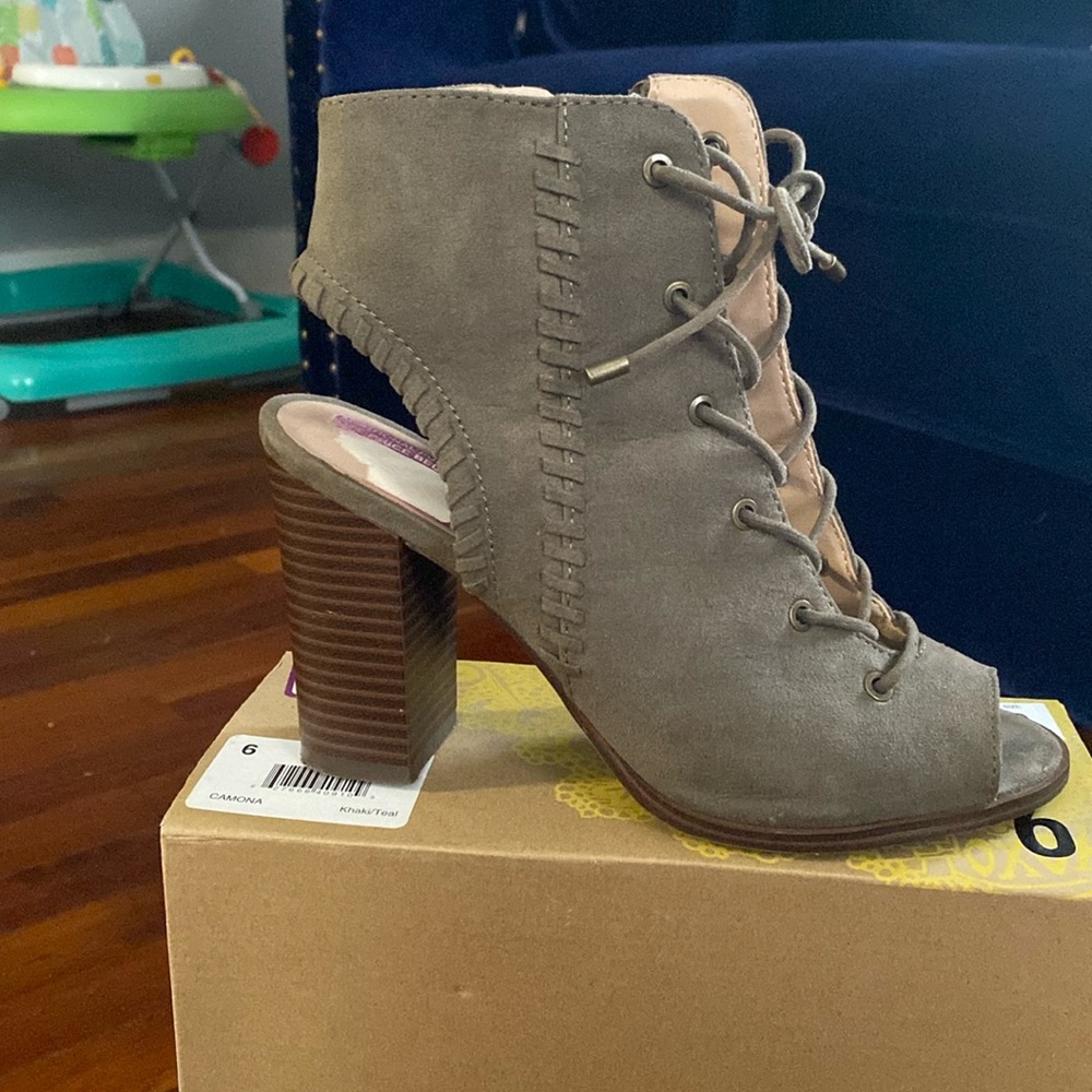 Mix No.6 Camona-Khaki/Teal heeled sandals
